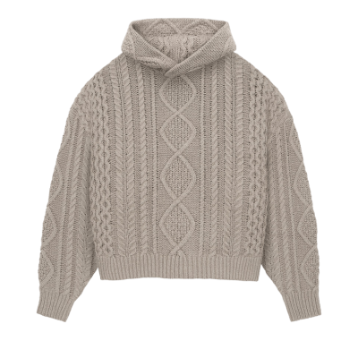 Fear of God Essentials Cable Knit Hoodie 'Core Heather'