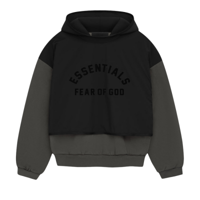 Fear of God Essentials Nylon Fleece Hooded Sweater 'Ink/Jet Black'