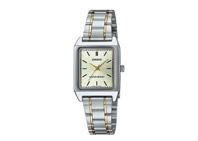 Casio Tank Beige Dial Dual Tone Stainless Steal