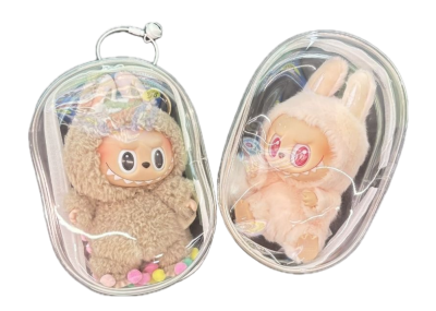 Labubu Display Bag Pouch Protection Transparent Case With Pearl