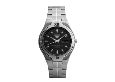 Seiko 5 Automatic Black Patern Dial Silver