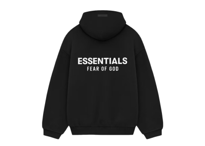 Fear Of God Essentials Back Logo Hoodie Black