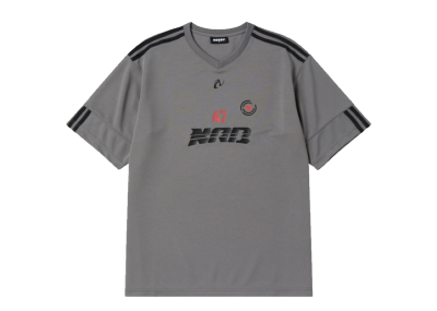 Nerdy Sporty Jersey Short Sleeve T-Shirt Gray