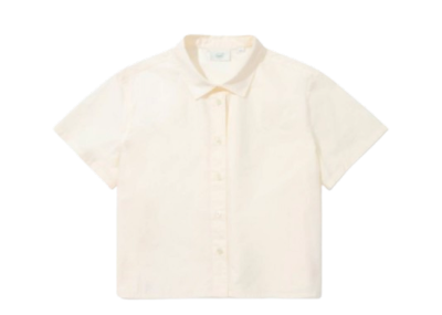 Covernat Poplin Harf Sleeve Shirt Ivory Womens