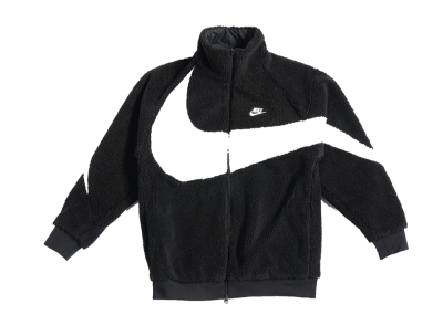 Nike Big Swoosh Reversible Boa Jacket Black White (Asia Sizing)