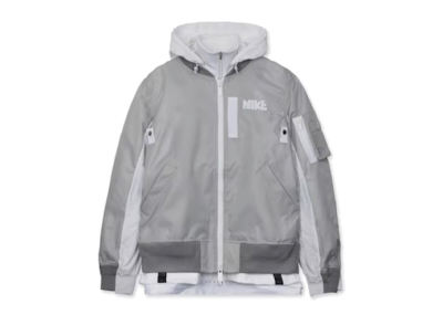 Nike x Sacai Layered Bomber Jacket Grey Fog