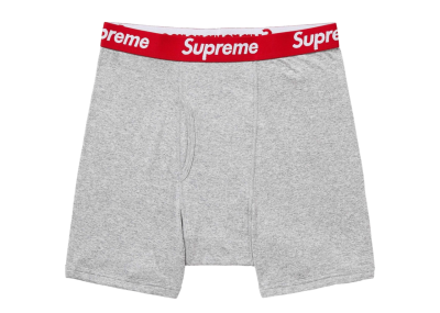 Supreme Hanes Boxer Briefs (2 Pack) Heather Grey