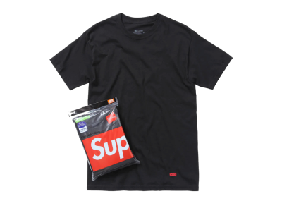 Supreme Hanes Tagless Tees Black (3 Pack)