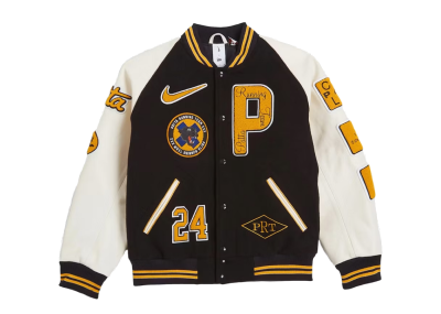 Nike x Patta Running Team Varsity Jacket Black Yellow White