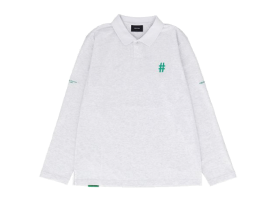 Beentrill Essential Regular Fit Long Sleeve Pique Collar T-Shirt Ice Grey