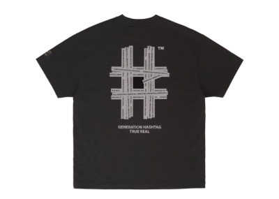 Beentrill New Reflective Hashtag Overfit Short Sleeve T-Shirt Black