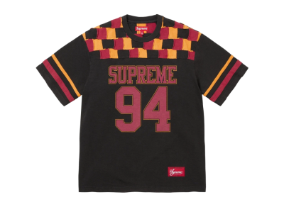 Supreme Patchwork Yoke Football Top Black