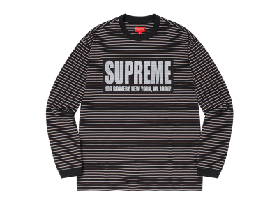 Supreme Thin Stripe L/S Top Black