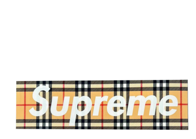 Supreme Burberry Box Logo Sticker Set Beige