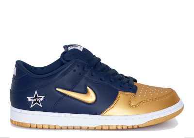 Nike SB Dunk Low Supreme Jewel Swoosh Gold