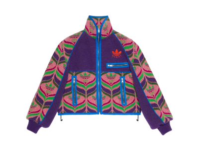Gucci X Adidas GG Trefoil Wool Bomber Purple/Pink/Blue