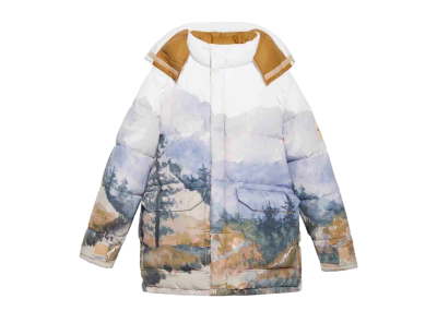 Gucci X The North Face Down Coat Trail Print