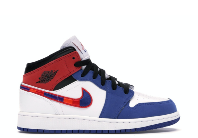 Air Jordan 1 Mid Rush Blue University Red (Grade School)