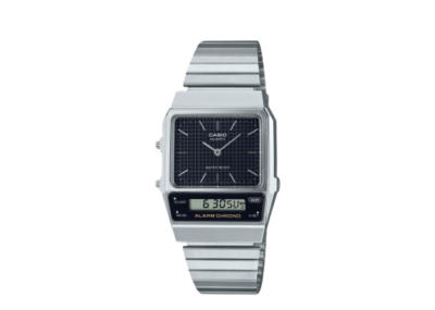 Casio Vintage Black Dial Stainless Steel Strap